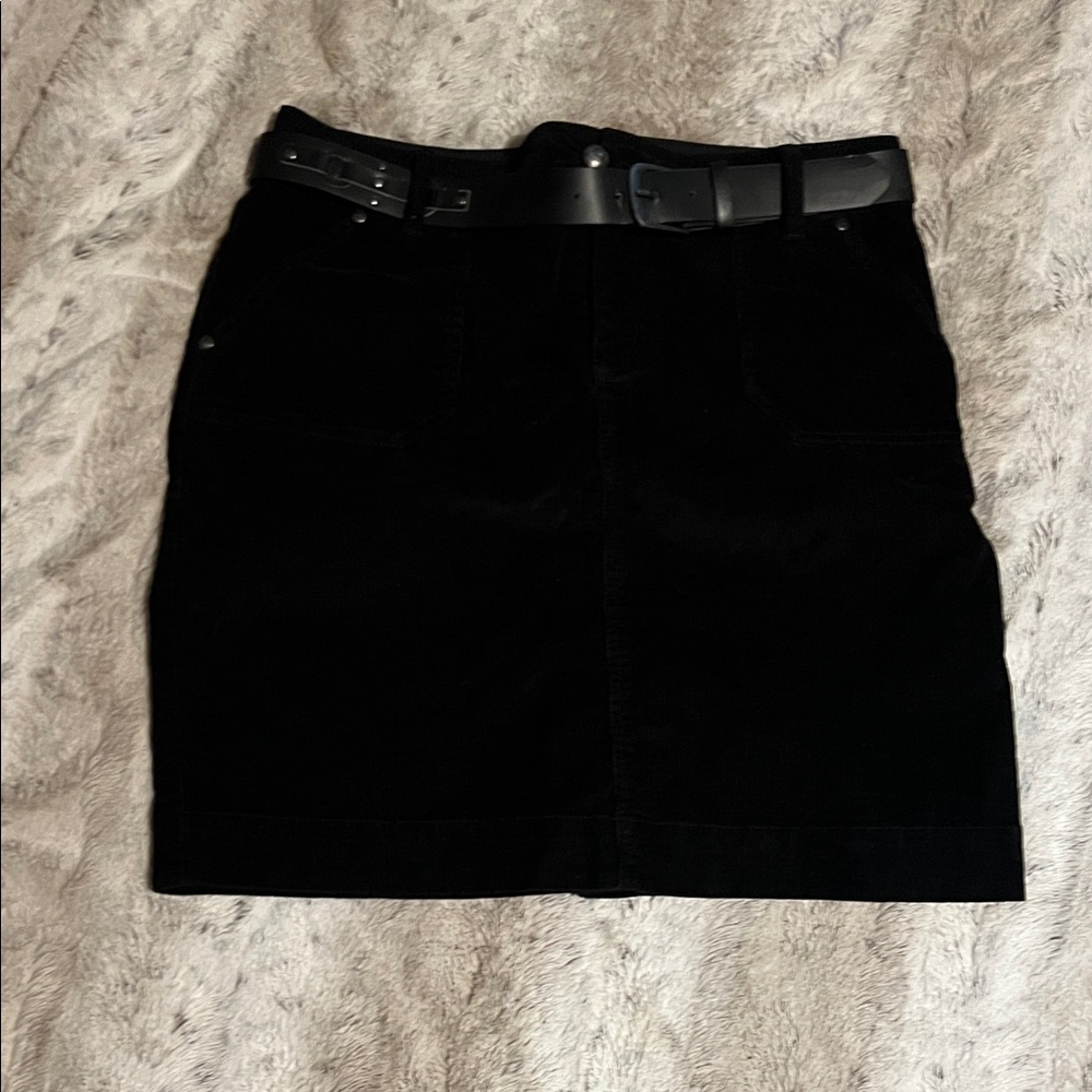 Sonoma Black Courdroy  Skirt with Stylish Belt